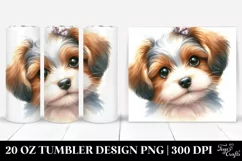 Cute Playful Dog, Transparent 20 Oz Tumbler Product Image 1
