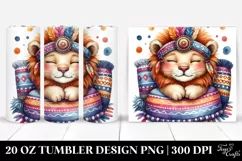 20 Oz Tumbler Sublimation | Boho Baby Lion Watercolor Product Image 1