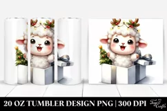 Expressive Baby Lamb in Winter PNG Product Image 1