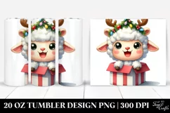 Expressive Baby Lamb in Winter PNG Product Image 1