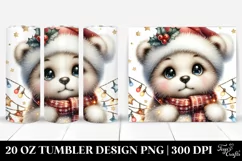 Cute Baby Bear with Christmas Lights, Transparent 20 Oz Product Image 1