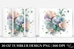 Abstract y Glossy Sweet Pea, Transparent 20 Oz Tumbler Product Image 1
