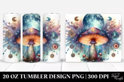 Vibrant Celestial Mushroom Clipart 20 Oz Tumbler Product Image 1