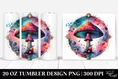 Vibrant Celestial Mushroom Clipart 20 Oz Tumbler Product Image 1