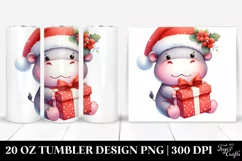 Baby Hippo Santa Hat | 20 oz Tumbler Product Image 1