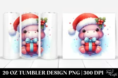Baby Hippo Santa Hat | 20 oz Tumbler Product Image 1