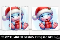 Baby Hippo Santa Hat | 20 oz Tumbler Product Image 1