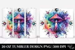 Vibrant Magical Celestial Mushroom 20 Oz Tumbler Product Image 1