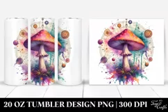 Vibrant Celestial Mushroom Clipart 20 Oz Tumbler Product Image 1