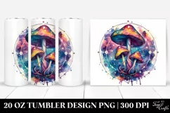 Vibrant Celestial Mushroom Clipart 20 Oz Tumbler Product Image 1