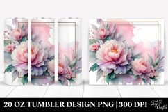 Abstract y Glossy Peonies, Transparent 20 Oz Tumbler Product Image 1