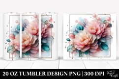 Abstract Pastel Peonies 20 Oz Tumbler Product Image 1