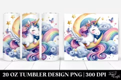 Colorful Unicorn with Moon | 20 Oz Tumbler Product Image 1