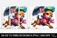 Cute Baby Deer with Cool Haircut, Transparent 20 Oz Tumbler Product Image 1