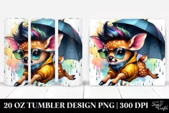 Cute Baby Deer with Cool Haircut, Transparent 20 Oz Tumbler Product Image 1