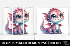 Cute Baby Dragon in Whimsical Style, High-Res Clipart Product Image 1