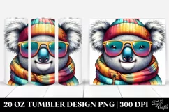 Colorful Koala Portrait | 20 oz Tumbler Product Image 1
