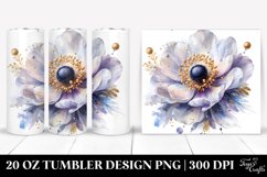 20 Oz Tumbler Sublimation | Shiny Anemone with Golden Product Image 1