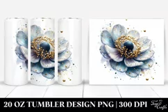 20 Oz Tumbler Sublimation | Shiny Anemone Design Product Image 1