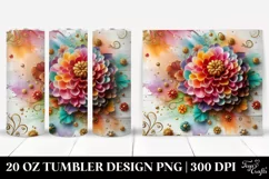 20 Oz Tumbler Sublimation | Colorful Marigold on Wooden Product Image 1