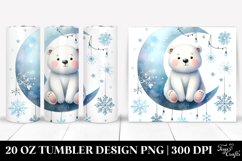 Cute Polar Bear with Snowflakes, Transparent 20 Oz Tumbler Product Image 1