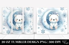 Cute Polar Bear with Snowflakes, Transparent 20 Oz Tumbler Product Image 1