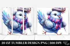 Cute Baby Dove for Winter, Transparent 20 Oz Tumbler Product Image 1