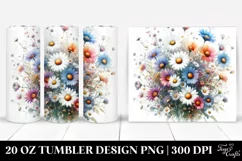 Colorful Daisy Watercolor Tumbler Product Image 1
