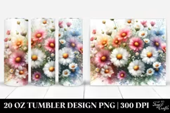 Colorful Daisy Washed Watercolor | 20 oz Tumbler Product Image 1