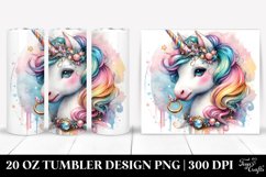 Artistic Unicorn Rings Watercolor Tumbler Design Product Image 1