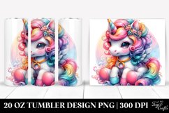 Artistic Unicorn Rings Watercolor Tumbler Design Product Image 1