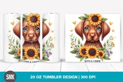 Watercolor Baby Vizsla Sunflower Flowers Lover | 20 oz Product Image 1