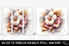 Wooden Impatiens with Golden Accents | 20 Oz Tumbler Product Image 1