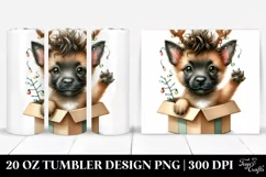 Enthusiastic Baby Malinois with Christmas Lights PNG Product Image 1