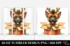 Enthusiastic Baby Malinois with Christmas Lights PNG Product Image 1