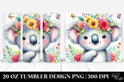 Koala with Flower Crown, Cute 20 Oz Tumbler Product Image 1