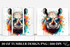Rhino Sunglasses Paint Splashes Tumbler Design Product Image 1