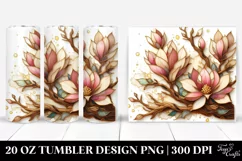 Detailed Stained Magnolia | 20 Oz Tumbler Product Image 1