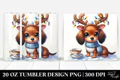 Expressive Baby Dachshund in Winter PNG Product Image 1