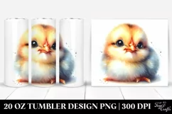Baby Chicken Watercolor Image | 20 oz Tumbler Product Image 1