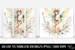 Washed Boho Fairy Cartoon | 20 oz Tumbler Product Image 1