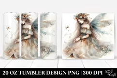 Washed Boho Fairy Cartoon | 20 oz Tumbler Product Image 1