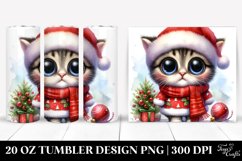 Cute Baby Cat Christmas Watercolor | 20 oz Tumbler Product Image 1