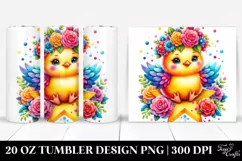 Colorful Chicken with Flower Crown, Transparent 20 Oz Product Image 1