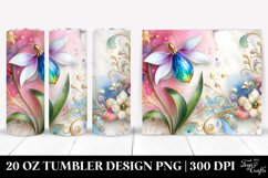 Colorful Floral Swirls with Gold Insertions | 20 Oz Tumbler Product Image 1