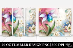 Colorful Floral Swirls with Gold Insertions | 20 Oz Tumbler Product Image 1