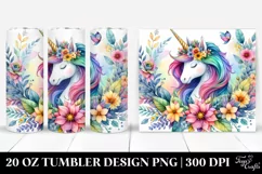 Colorful Watercolor Unicorn Whimsical | 20 oz Tumbler Product Image 1