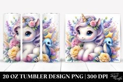 Baby Unicorn Snapdragon Watercolor|20 oz Tumbler Product Image 1