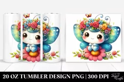 Colorful Butterfly Flower Crown Tumbler Product Image 1