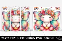 Colorful Butterfly Flower Crown Tumbler Product Image 1